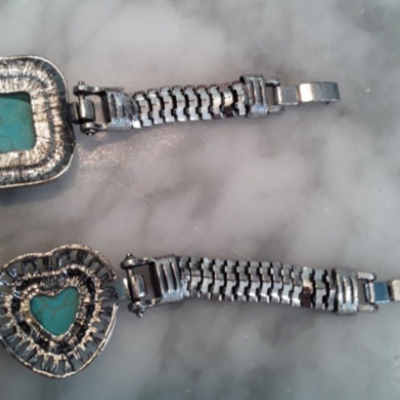 Turquoise jewelry earrings & bracelets set lot NWT - Picture 8 of 9